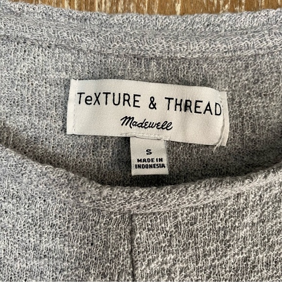 Madewell Texture & Thread Tie Front Round Neck Top Short Sleeve Womens Small - Picture 7 of 9